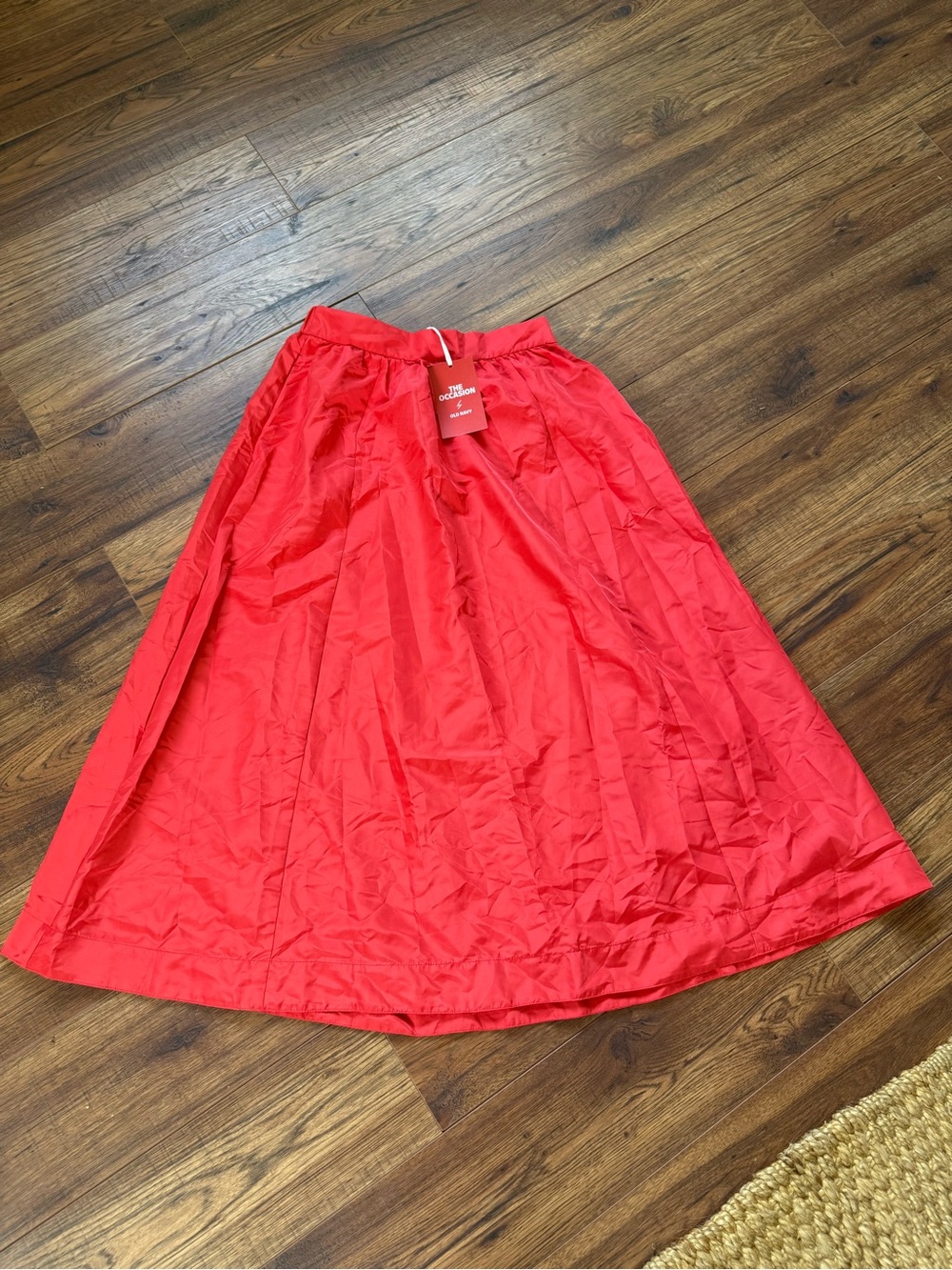 Old Navy Red A-Line Midi Skirt